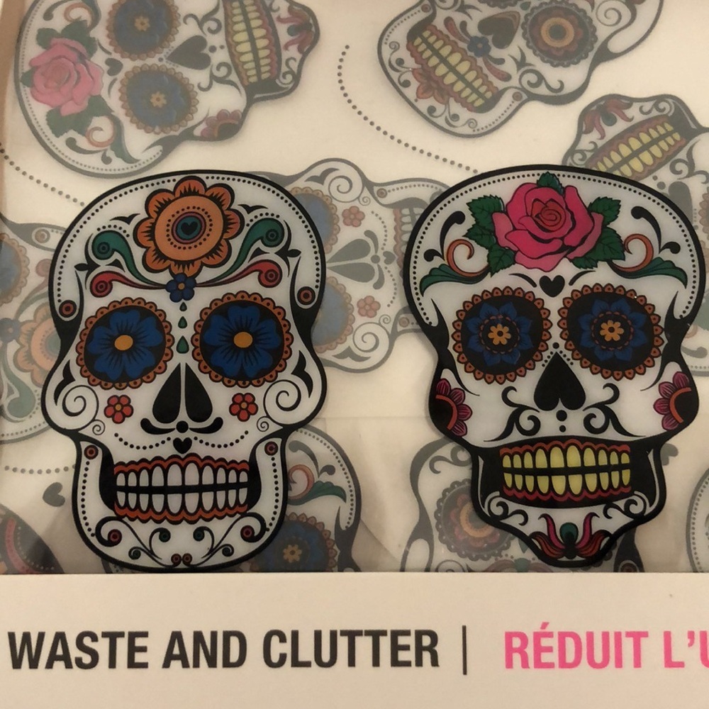 Sugar Skull nwt Reusable Storage Bags Halloween 8.5 x 7 “ - Picture 2 of 4